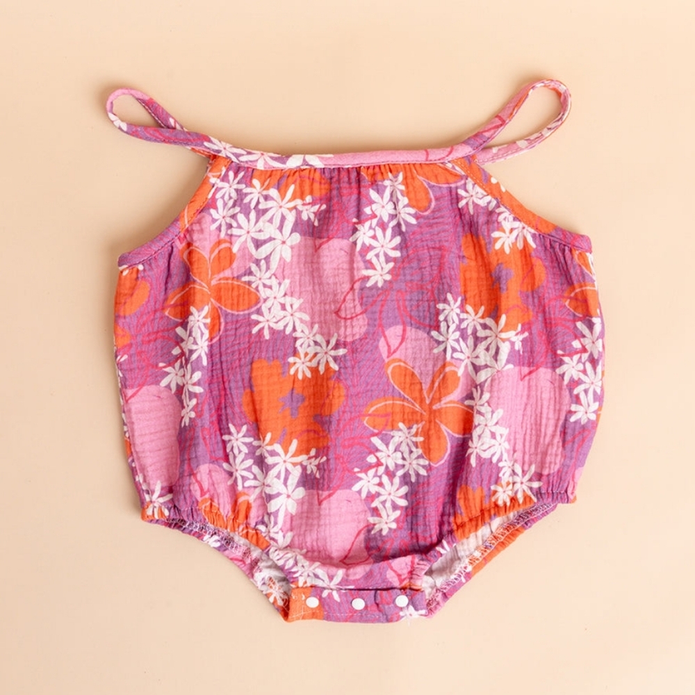 Fighting Eel Aubrey Muslin Onesie in Helio Mod Tiare, Size 12-18 Months